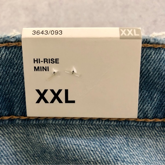 ZARA Hi-Rise Mini Distressed Light Wash Denim Skirt, XXL NWT - Picture 7 of 9